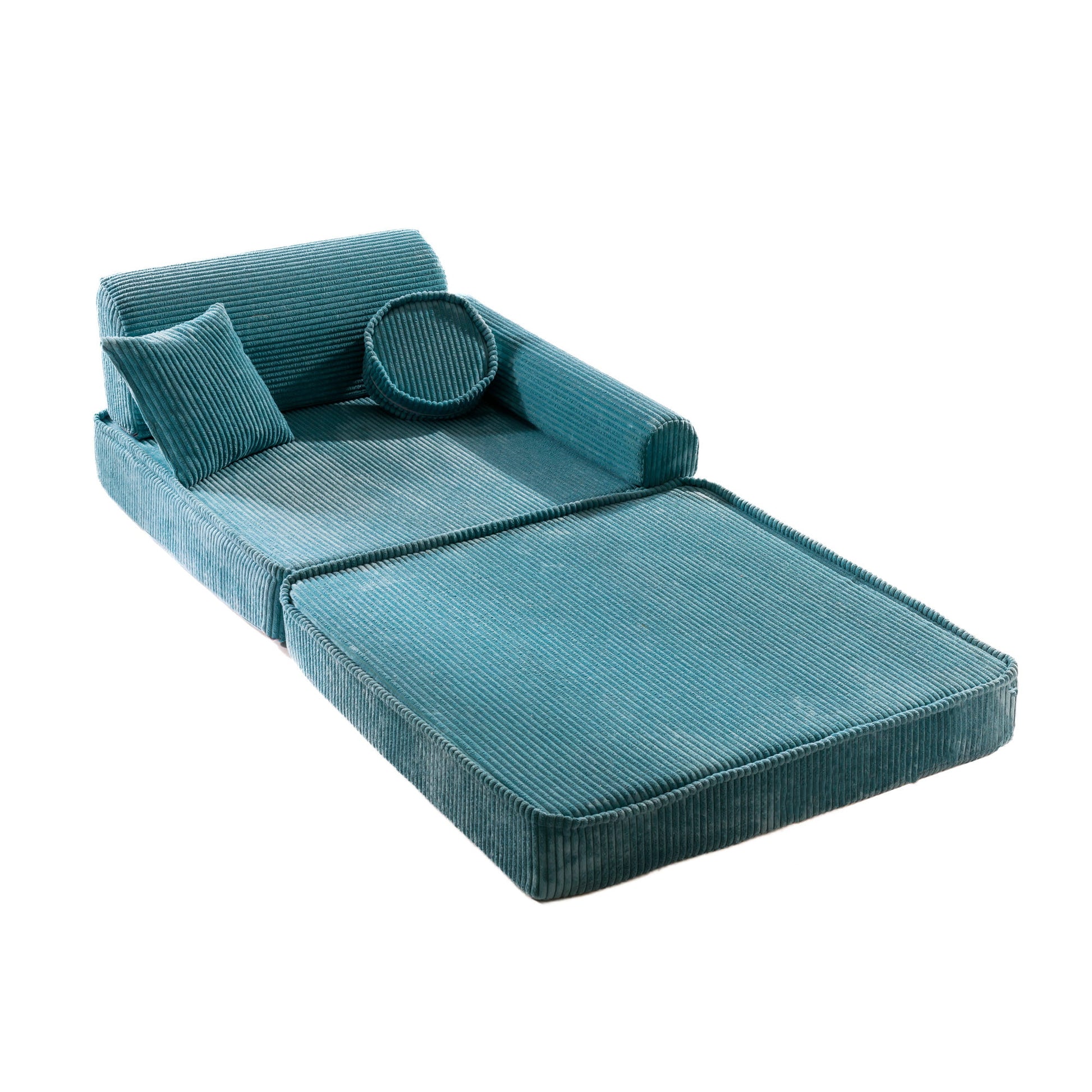 Modulaire Kindersofa Korduroy Turkooisblauw Luxe Comfort by MeowBaby