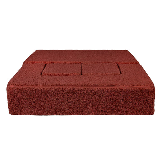 MeowBaby Kinderbank Kubusvormige Zachte Bruine Bekleding by MeowBaby