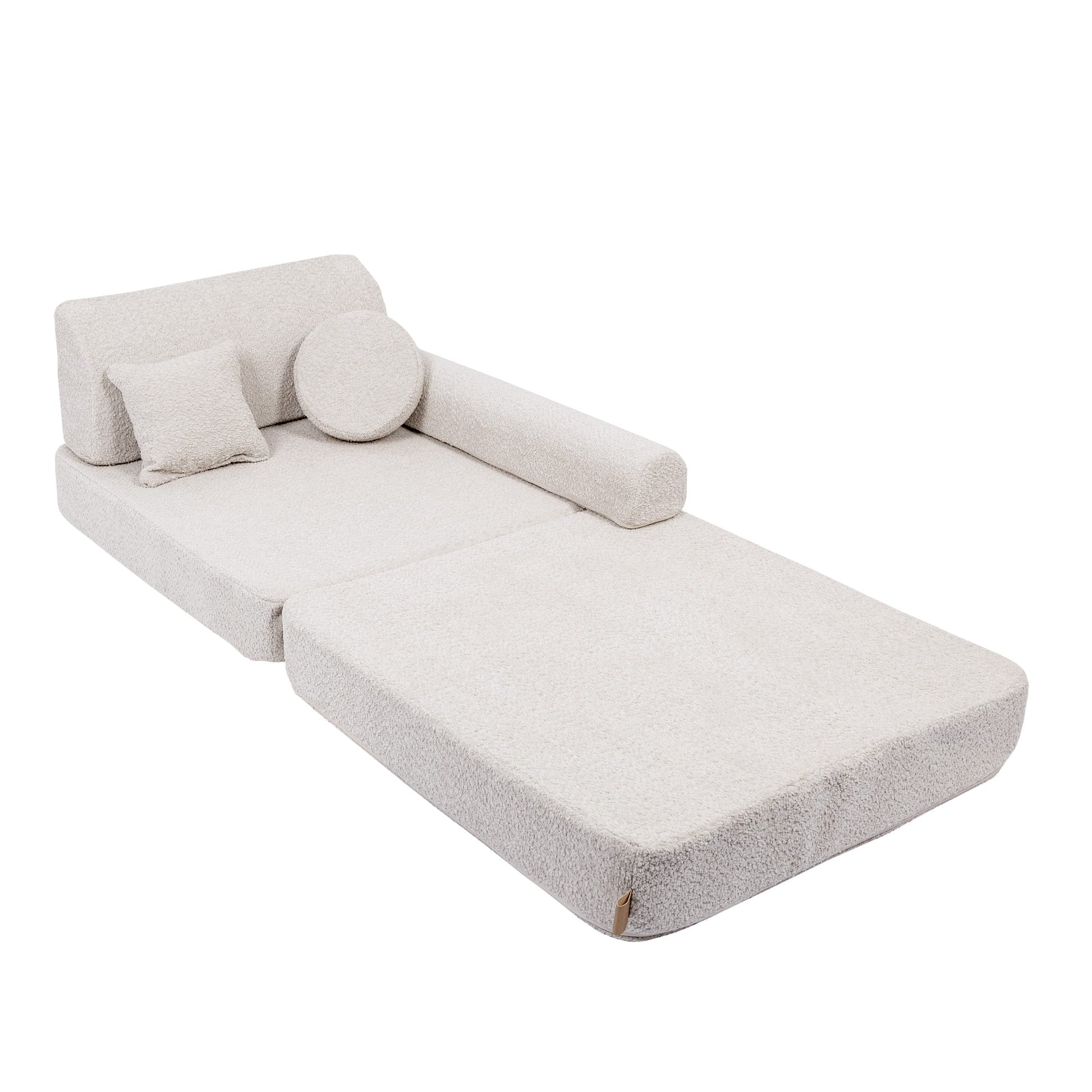 Modulaire Kinderbank Bouclé Champagnekleur Zithoek Luxe by MeowBaby