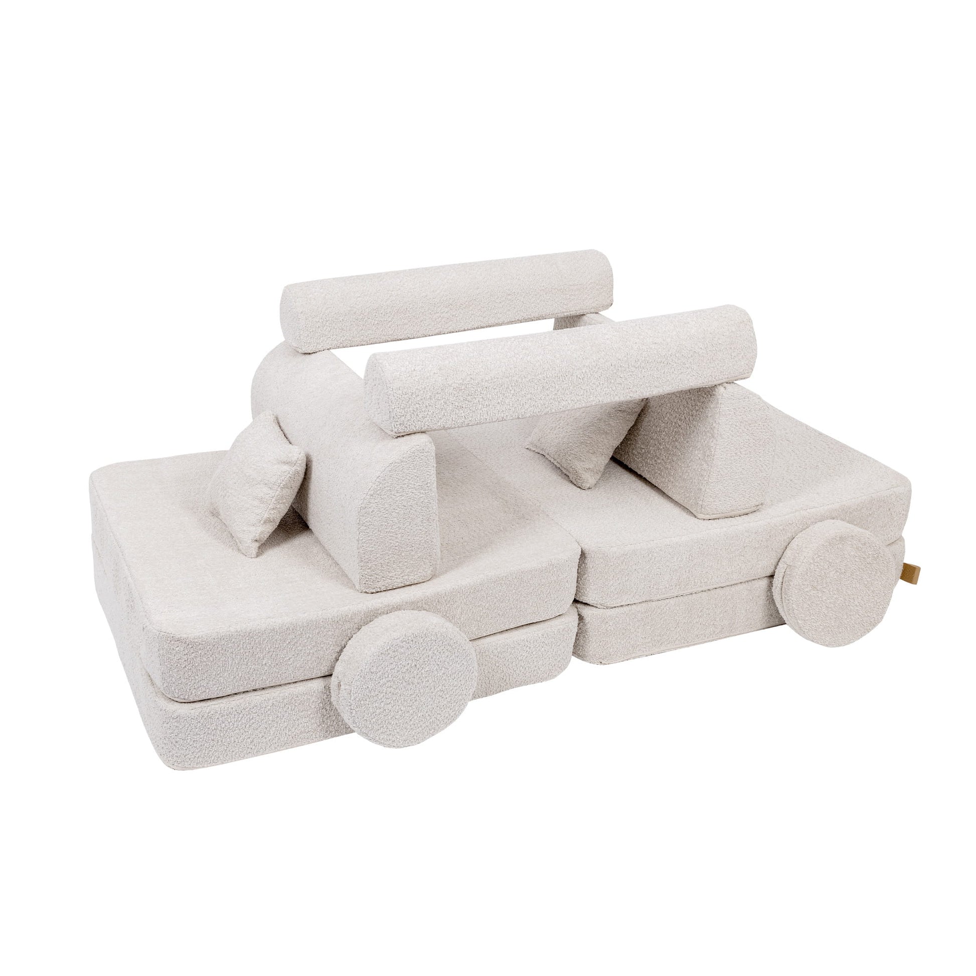 Modulaire Kinderbank Bouclé Champagnekleur Zithoek Luxe by MeowBaby