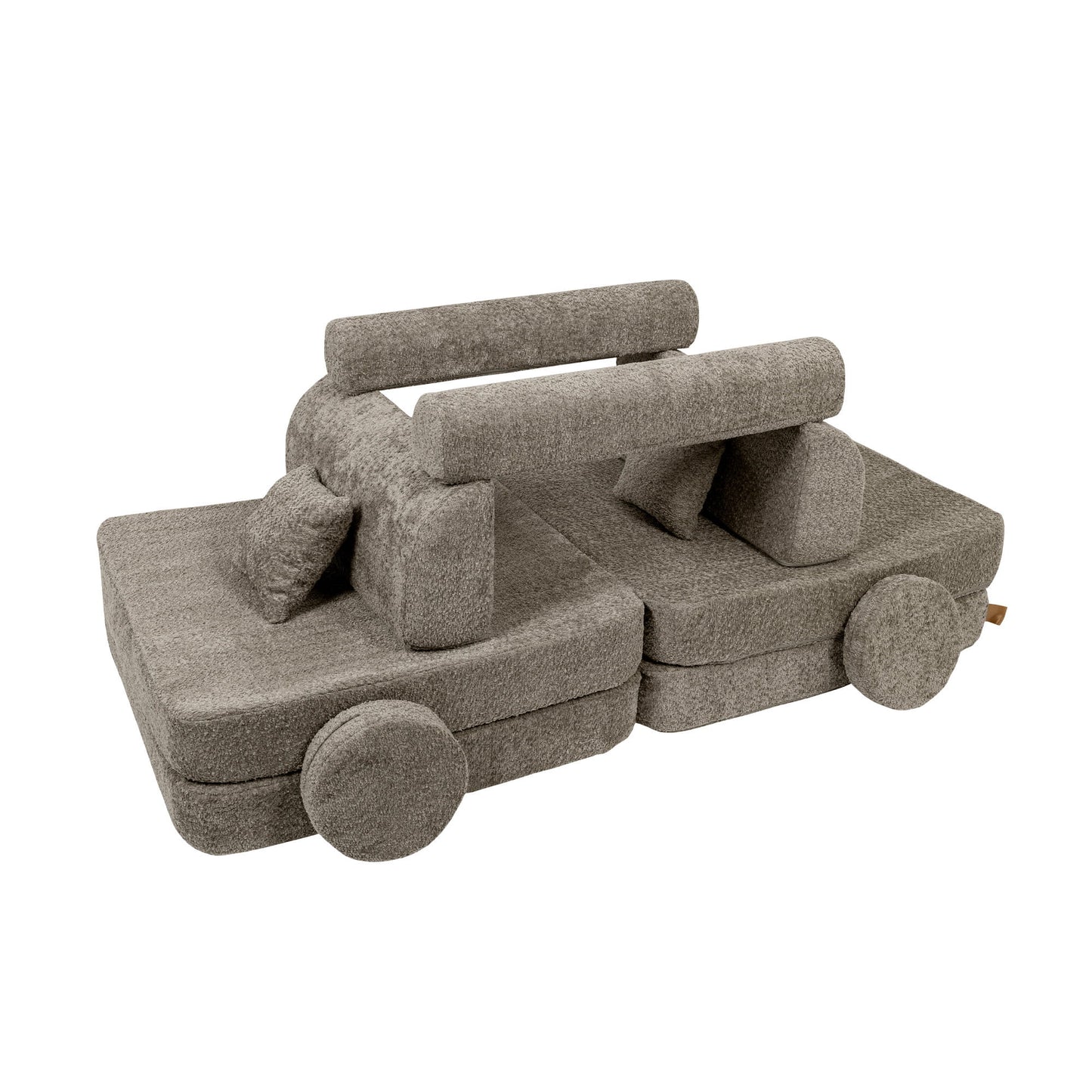 Modulaire Kinderbank Bouclé Beige Taupe Luxe Gemak by MeowBaby