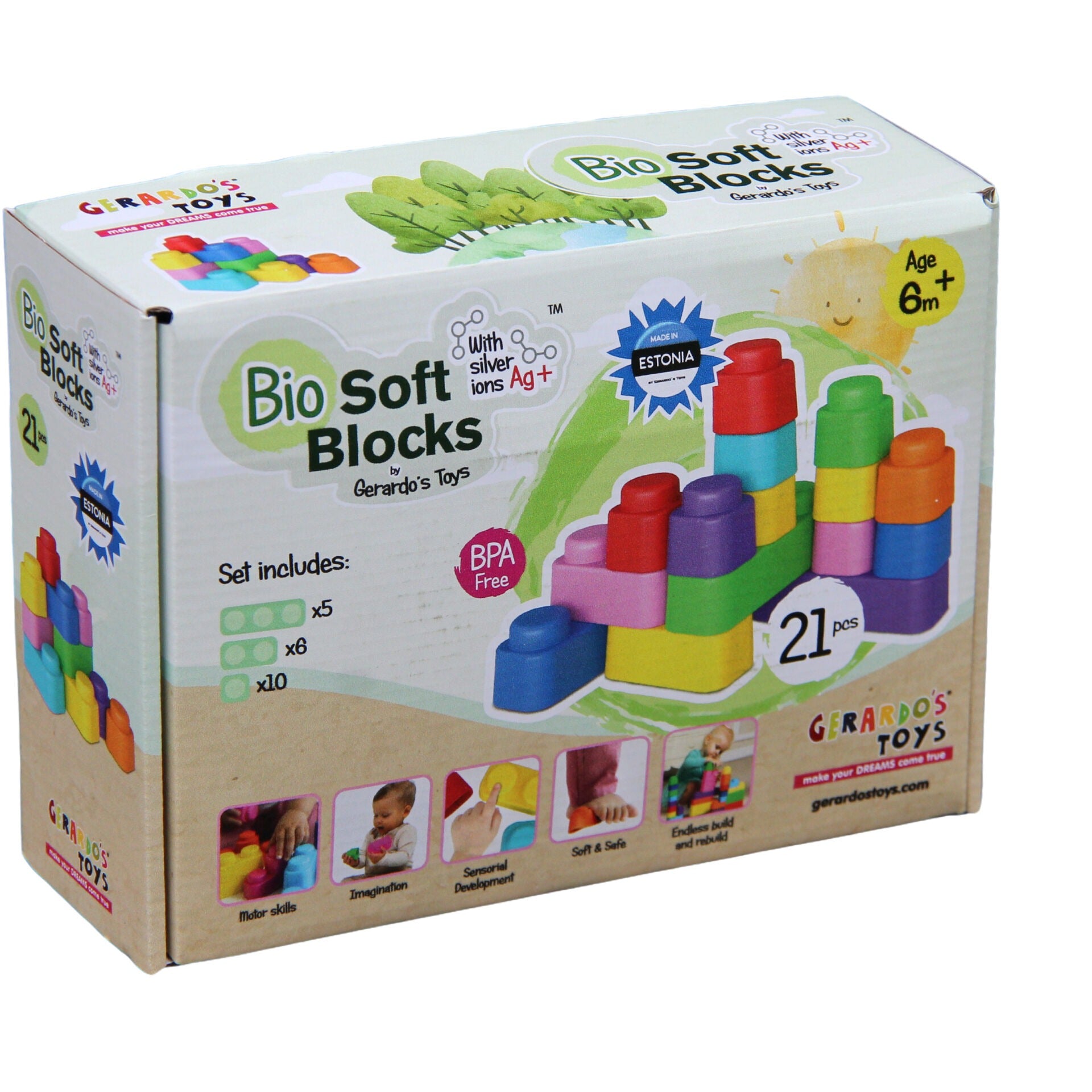 Zachte Blokken Set Antibacterieel Biobased Zilverionen by Gerardo's Toys