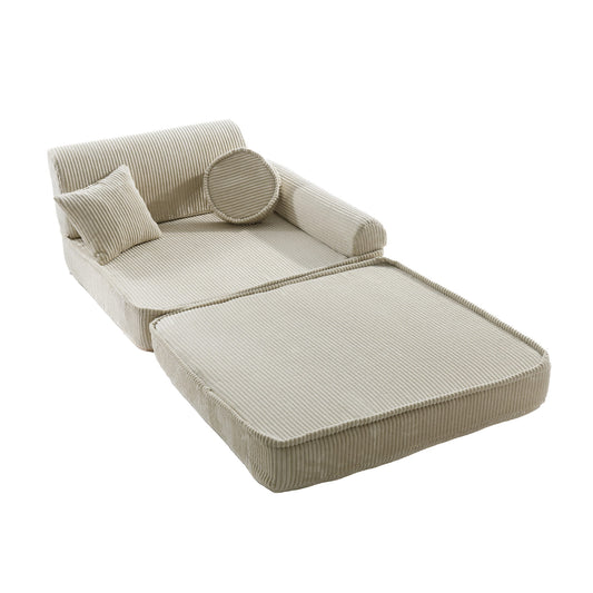 Modulair Kinderbank Korduroy Ecru Comfortabele Luxueus by MeowBaby