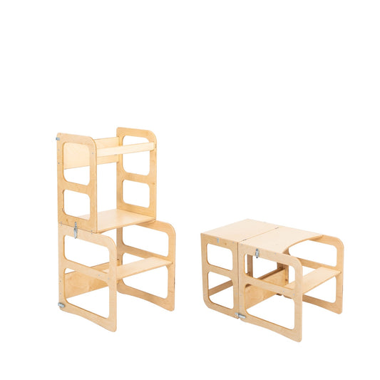 Converteerbare Keukentoren Tafel en Stoel Kinderen by Montessori House Bed