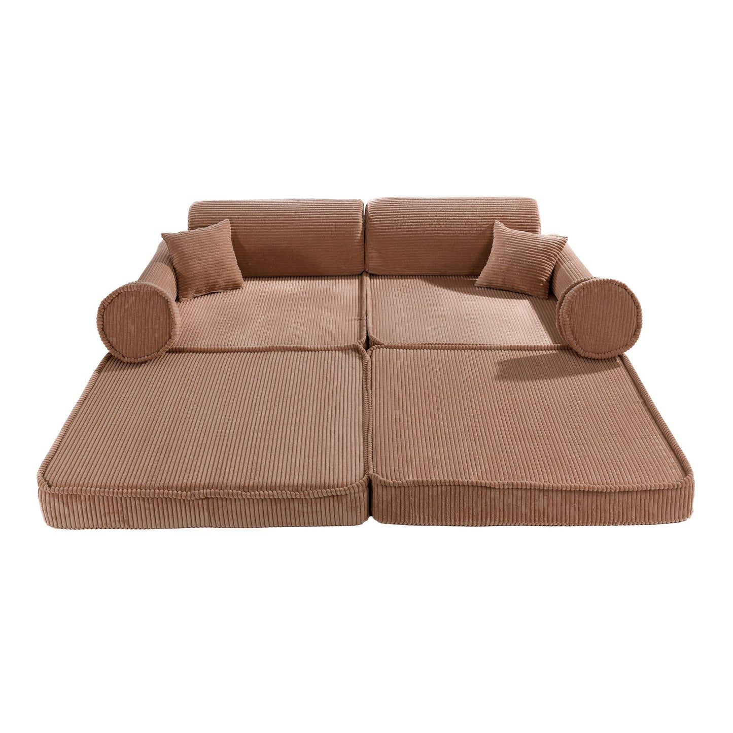Modulaire Kinderbank Korduroy Poederroze Premium Zachte by MeowBaby