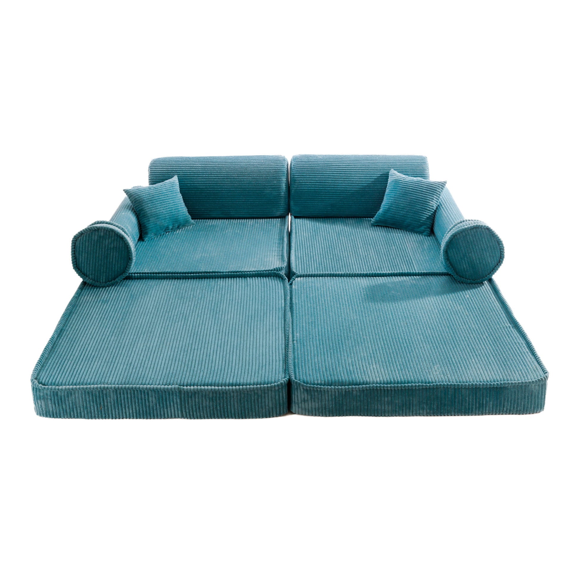 Modulaire Kindersofa Korduroy Turkooisblauw Luxe Comfort by MeowBaby