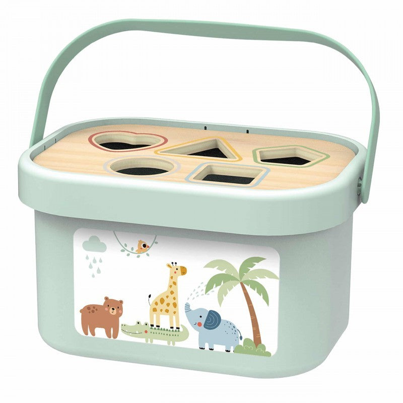 DrieInEen Speelbox Kleurige Sorteerblokken Olifant by Woopie Let's Go Green
