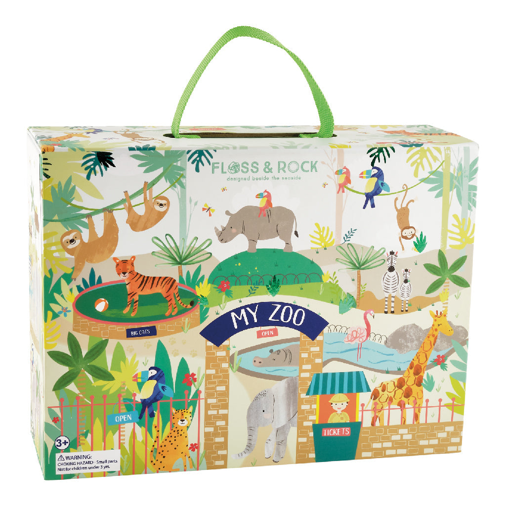 Houten Speelbox Dieren Jungle Reisbaar Vervoerbaar by Floss & Rock