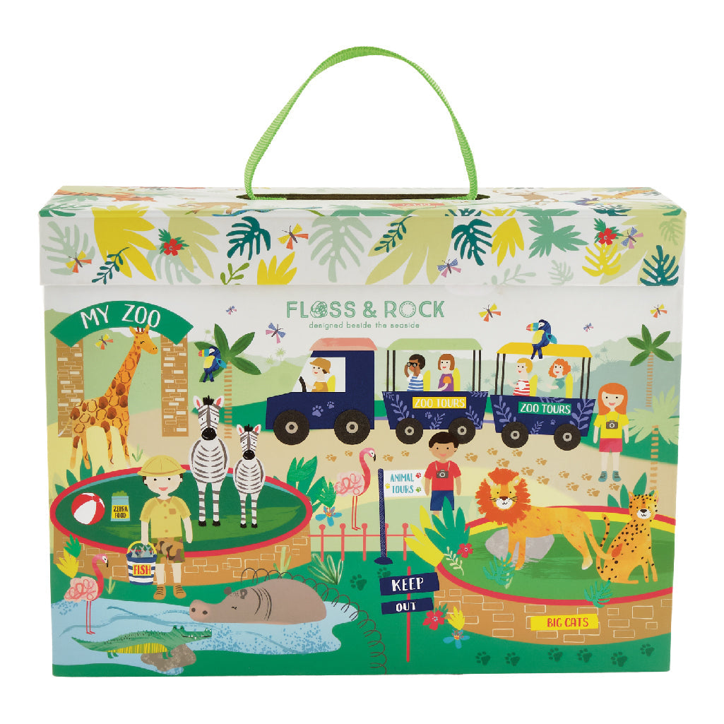 Houten Speelbox Dieren Jungle Reisbaar Vervoerbaar by Floss & Rock