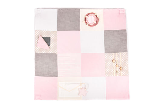 Speelkleed Handgemaakt Activiteiten Baby 100x100 Roze by Karloova