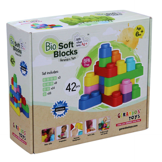 Zachte Blokken Biobased Antibacterieel Zilverionen Set by Gerardo's Toys