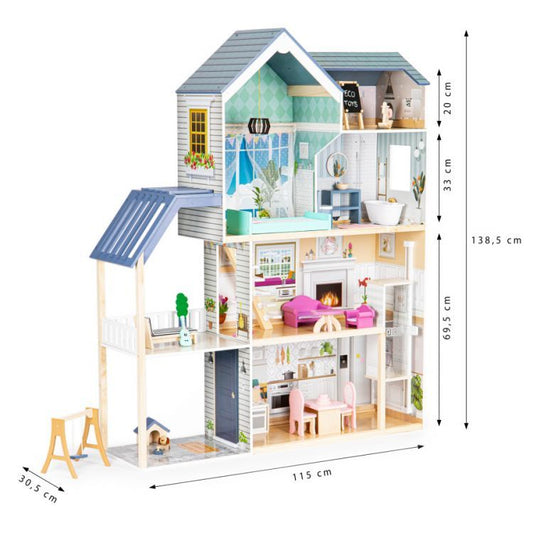 Houten Poppenhuis Kristal Met LED-Verlichting Verdiepingen by Gerardo's Toys