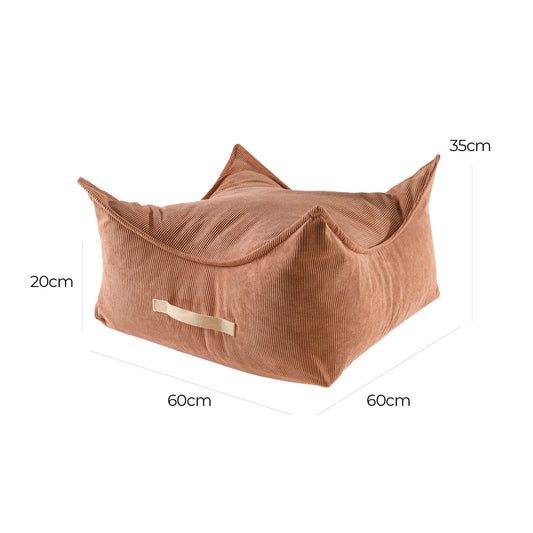 Korduroy Vierkante Poef Met Luxe KussenvullingExtra by MeowBaby