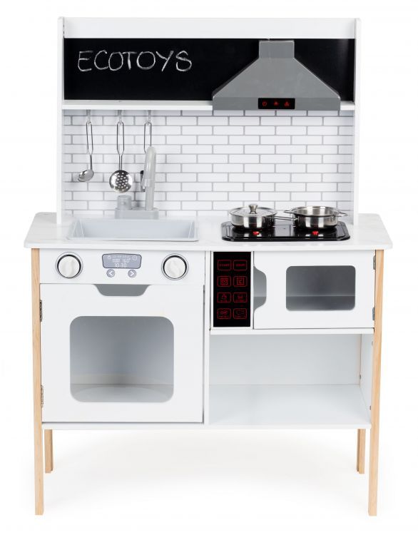 Houten Speelkeuken Met Geluid En Verlichtingsfuncties by ECOTOYS
