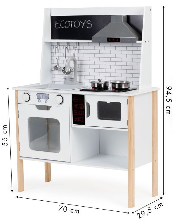 Houten Speelkeuken Met Geluid En Verlichtingsfuncties by ECOTOYS
