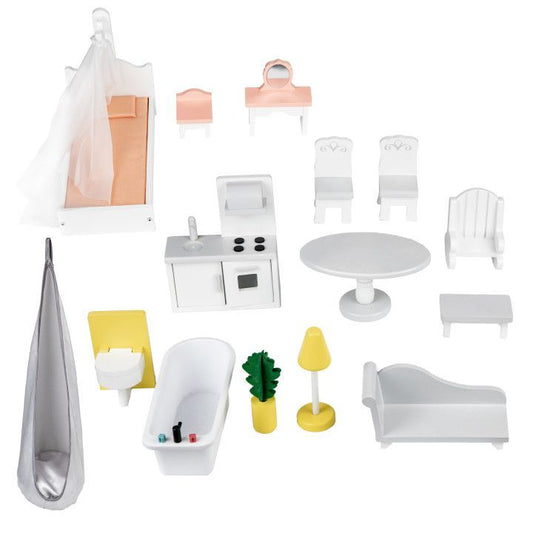 Houten Poppenhuis Liselle Met LED Verlichting En Meubels by Gerardo's Toys