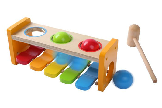 Houten Muzikale Hamertikbank Tweezijdig Met Xylofoon by Gerardo's Toys