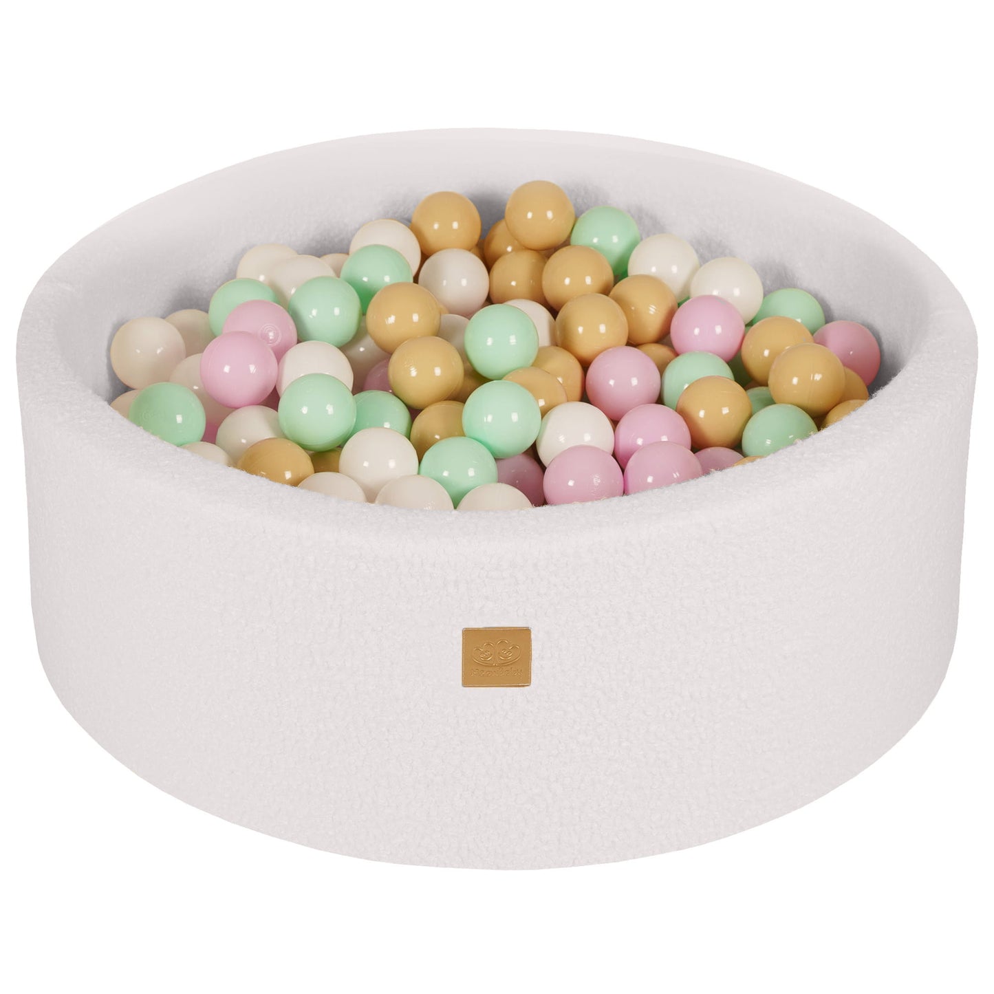 Rond Ballenbad 90x30cm Pastelkleurenballen Witte Bouclé by MeowBaby