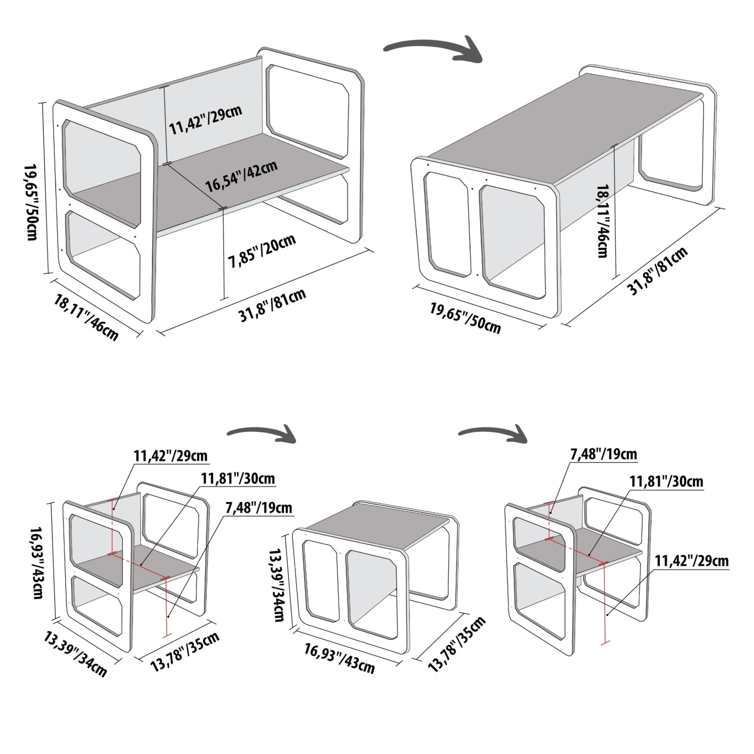Montessori Afleertafel Stoelset Veilig Minimalistisch by Montessori House Bed