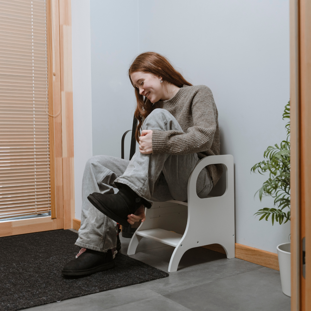 Verstelbare Opstapkruk Montessorimethode Wit Kinderen by Ette Tete