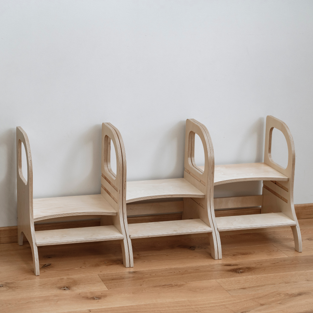 Verstelbaar Opstapje Van Natuurhout Voor Gezinsgebruik by Ette Tete