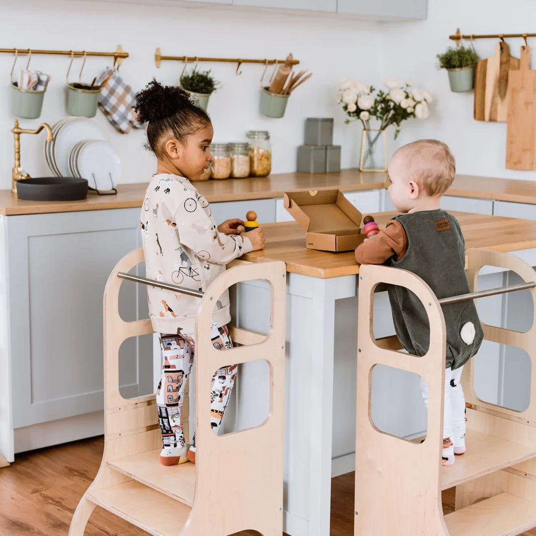 Verstelbare Hulptoren Voor Kinderen Natuurhout Montessori by Ette Tete