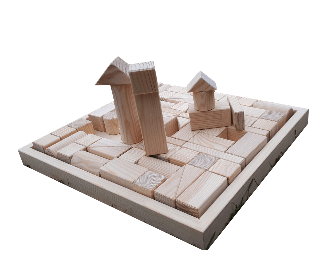 Handgemaakte Houten Bouwblokjes Met Opbergdoos 70-Delig by ROOSI Traditional Toys