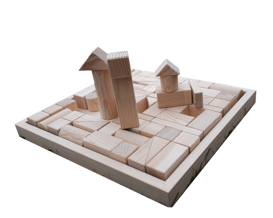 Handgemaakte Houten Bouwblokjes Met Opbergdoos 70-Delig by ROOSI Traditional Toys