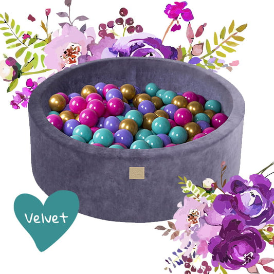 Ballenbak Baby Schuim Bloemenontwerp Turkoois Blauw by MeowBaby