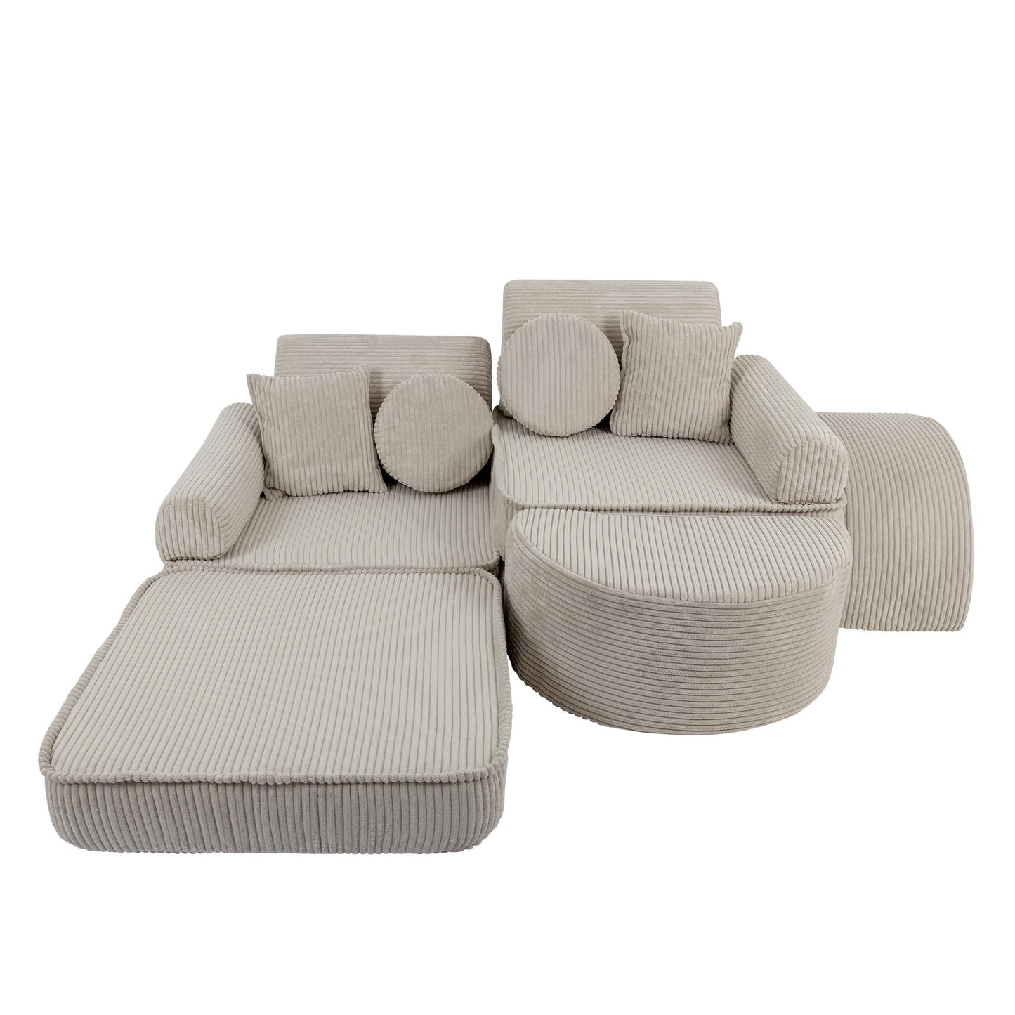 Modulair Kinderbankstel Comfortabel Ecru Zacht Bekleed by MeowBaby
