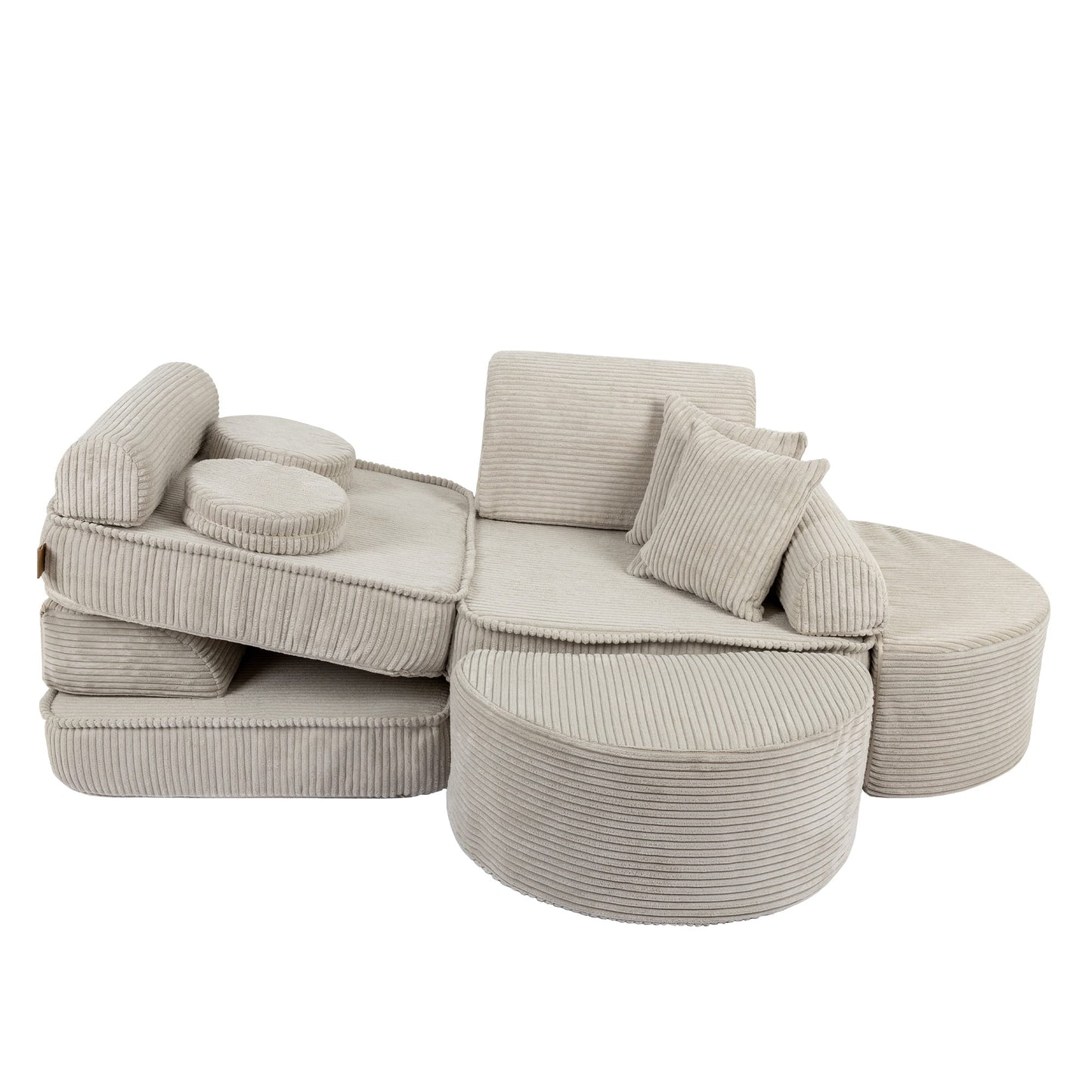 Modulair Kinderbankstel Comfortabel Ecru Zacht Bekleed by MeowBaby