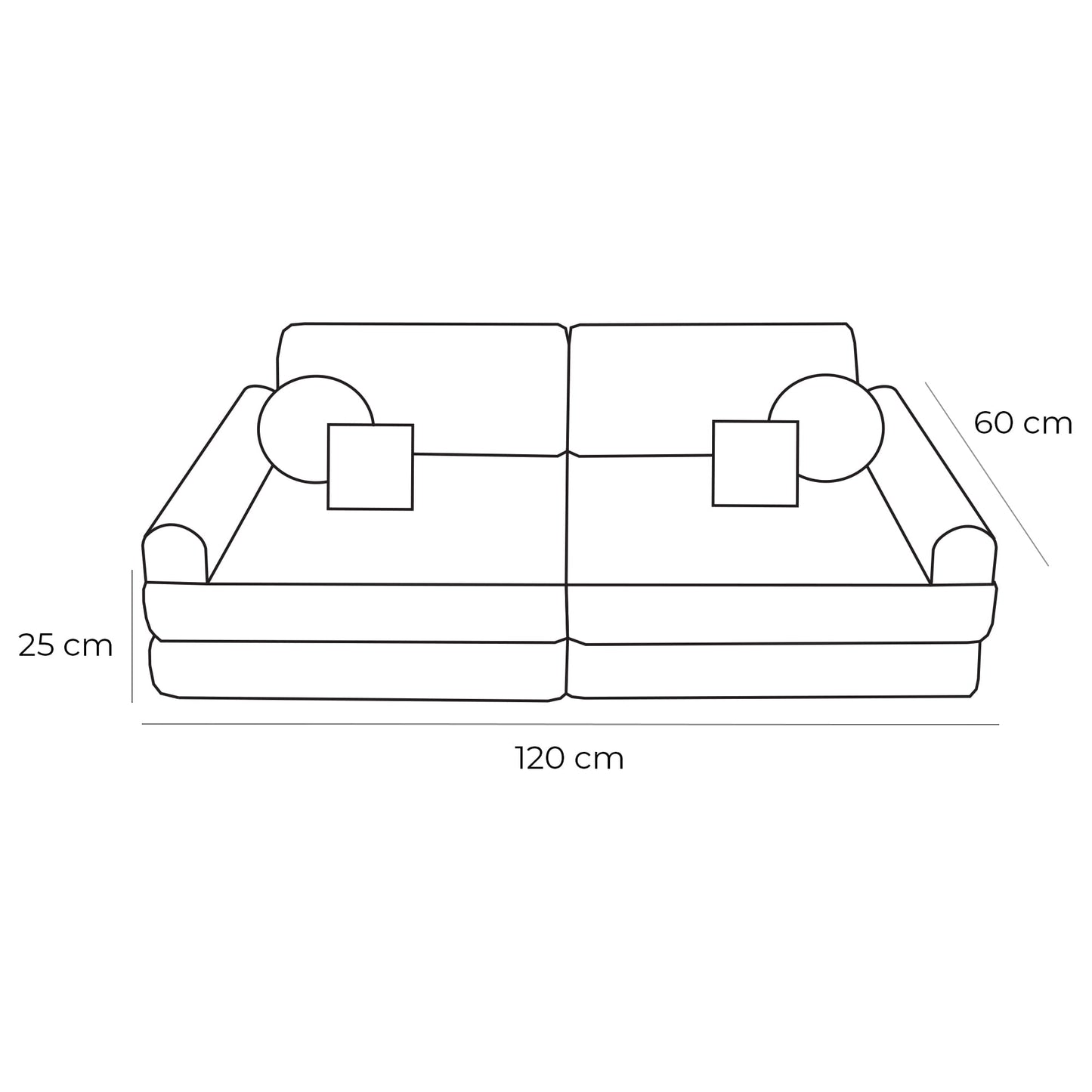 Modulaire Kinderbank Bearly Crèmekleur Zacht Comfortabel by MeowBaby