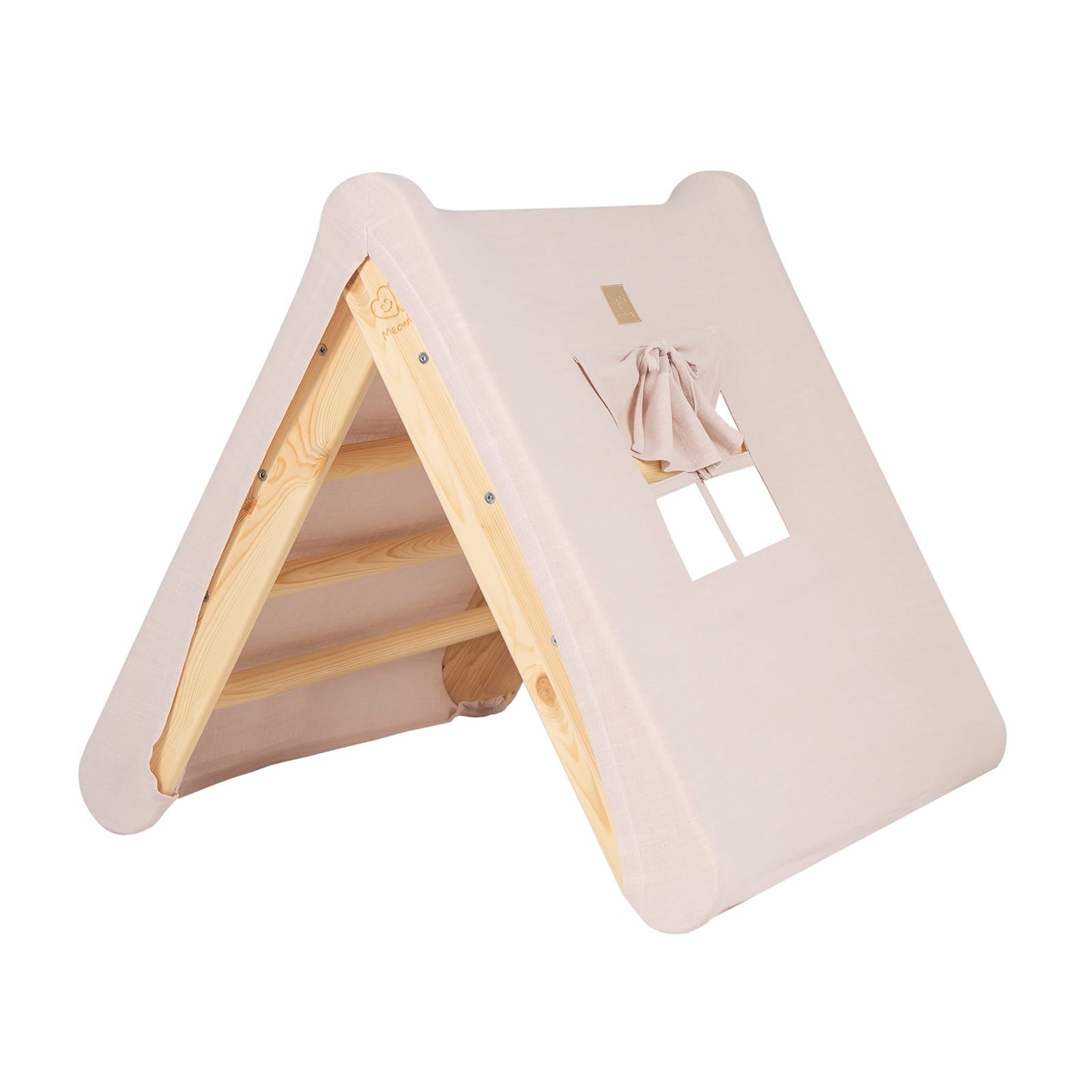 Houten Ladderhuis Met Roze Hoes Voor Kinderen Speelruimte by MeowBaby