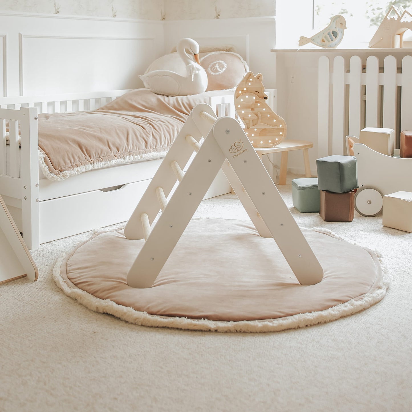 Grote Houten Montessori Piklerladder Witafwerking Duurzaam by MeowBaby