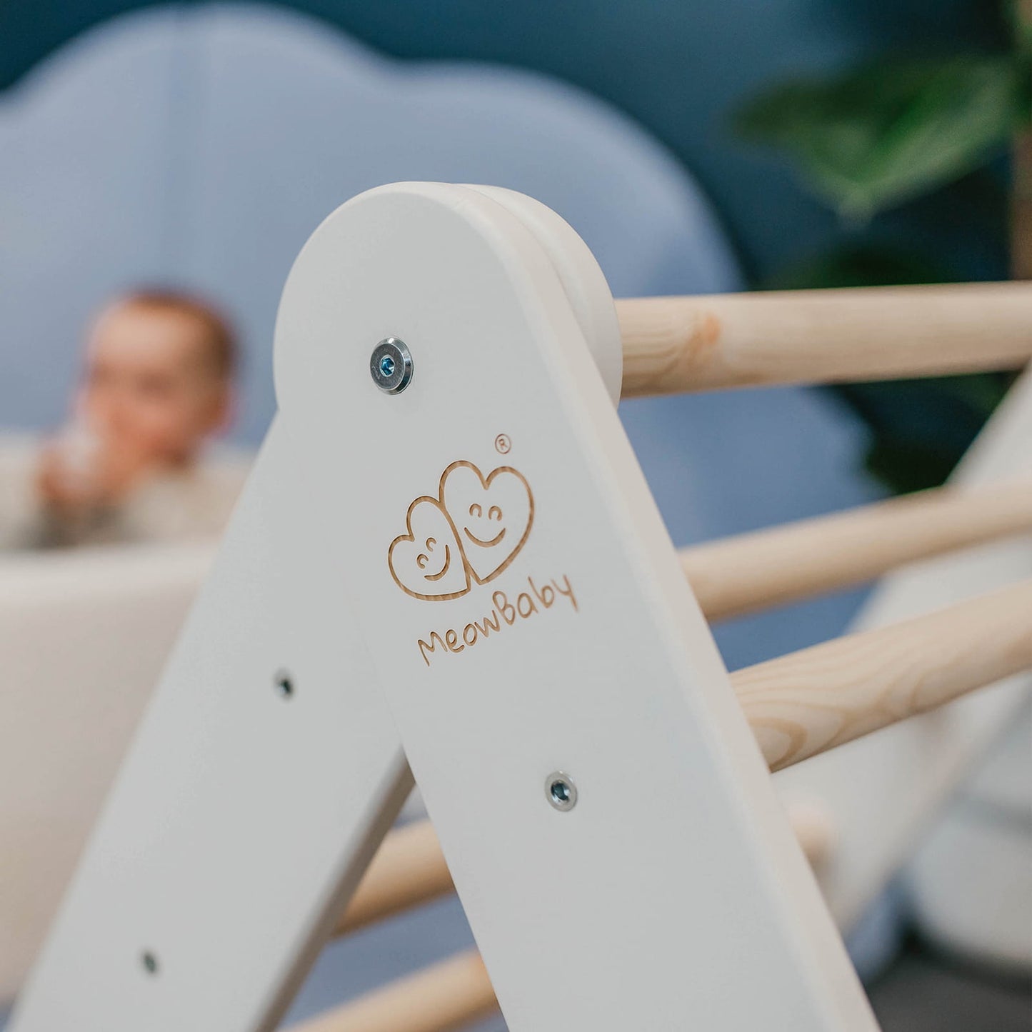 Grote Houten Montessori Piklerladder Witafwerking Duurzaam by MeowBaby
