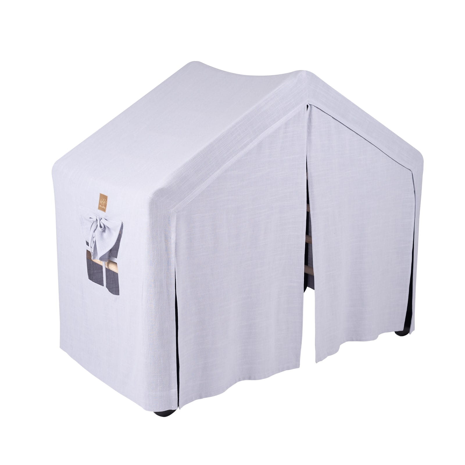 Klimrek Huis Groot Zwart Met Blauwgrijze Hoes Binnen by MeowBaby