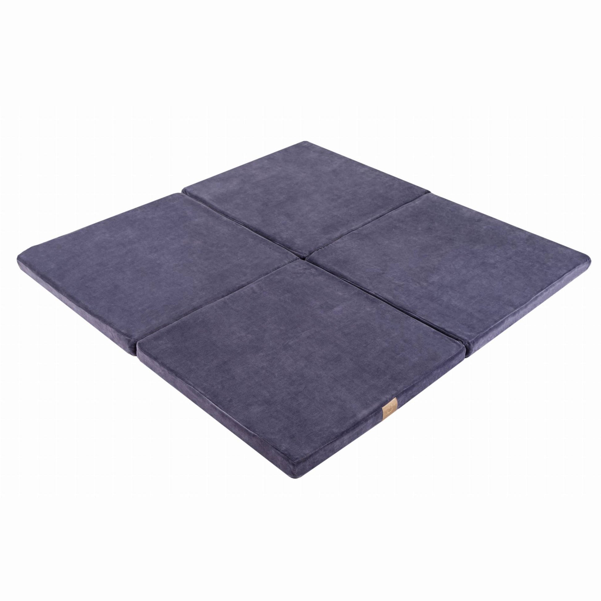 Speelmat Vierkant Blauw Grijs Fluweelweefsel Zacht by MeowBaby