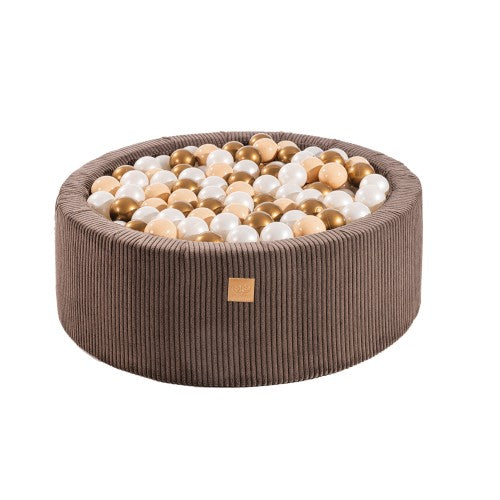 Ballenbak Ronde Tweehonderd Witte Koperkleurige Ballen by MeowBaby