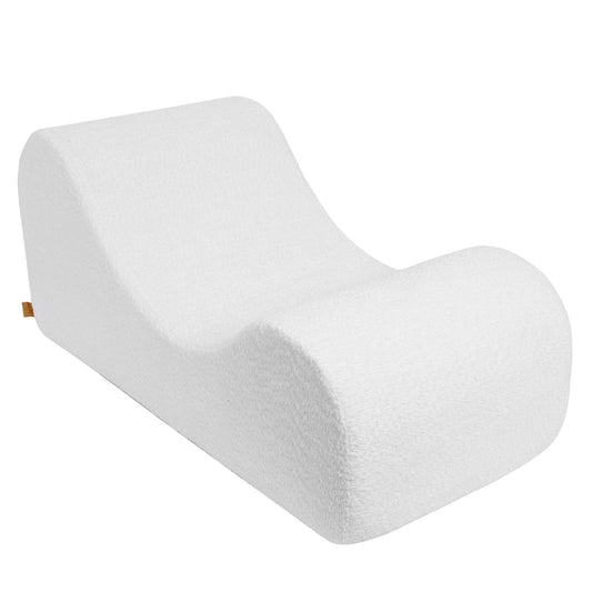 Wave Ligstoel Witte Bouclé InnovatiefOntworpen Fauteuil by MeowBaby