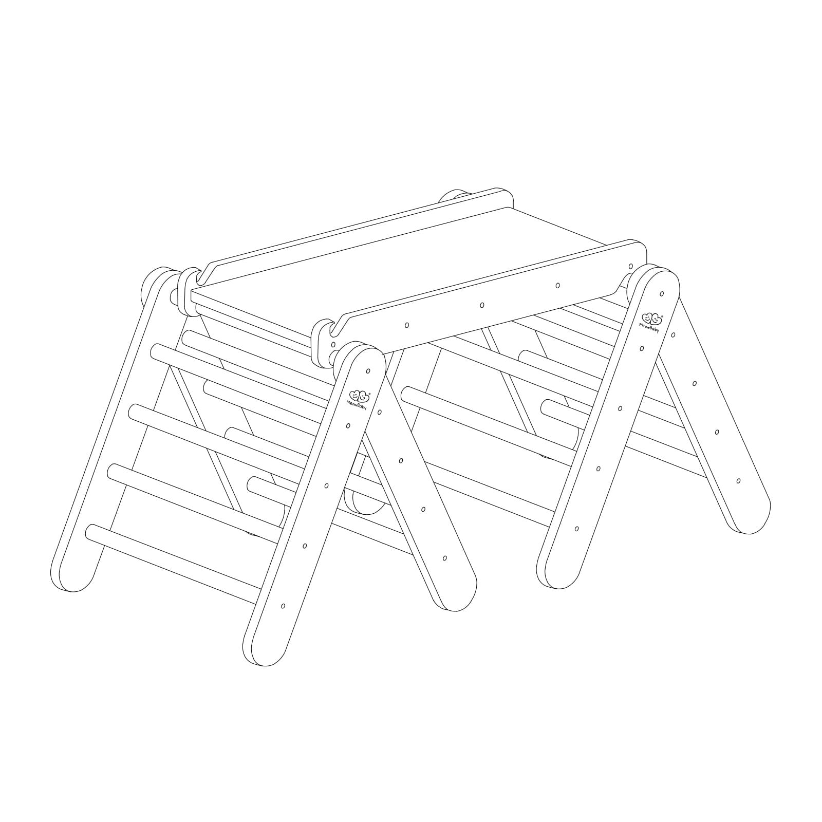 Klimsetapparaat Met Glijbaanactiviteit Voor Kinderen Zwart by MeowBaby