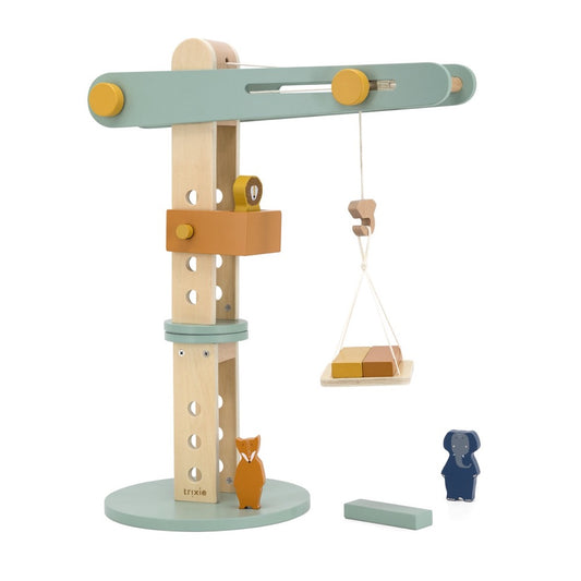 Houten Constructie Kraan Speelgoed Met Dierenvriendjes by Trixie Baby