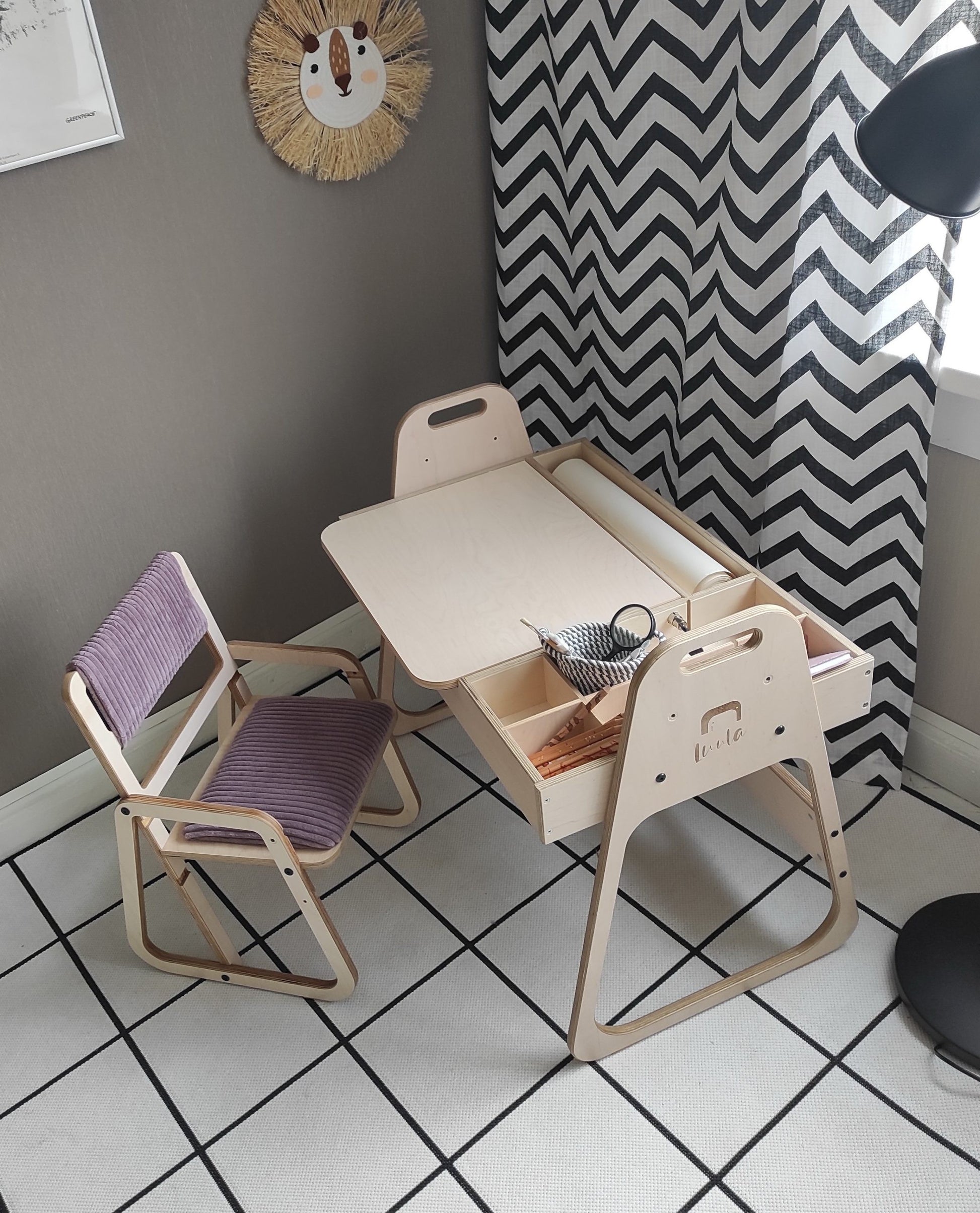 Verstelbare Montessori Tafel Stoelenset Kinderen Julle by Luula