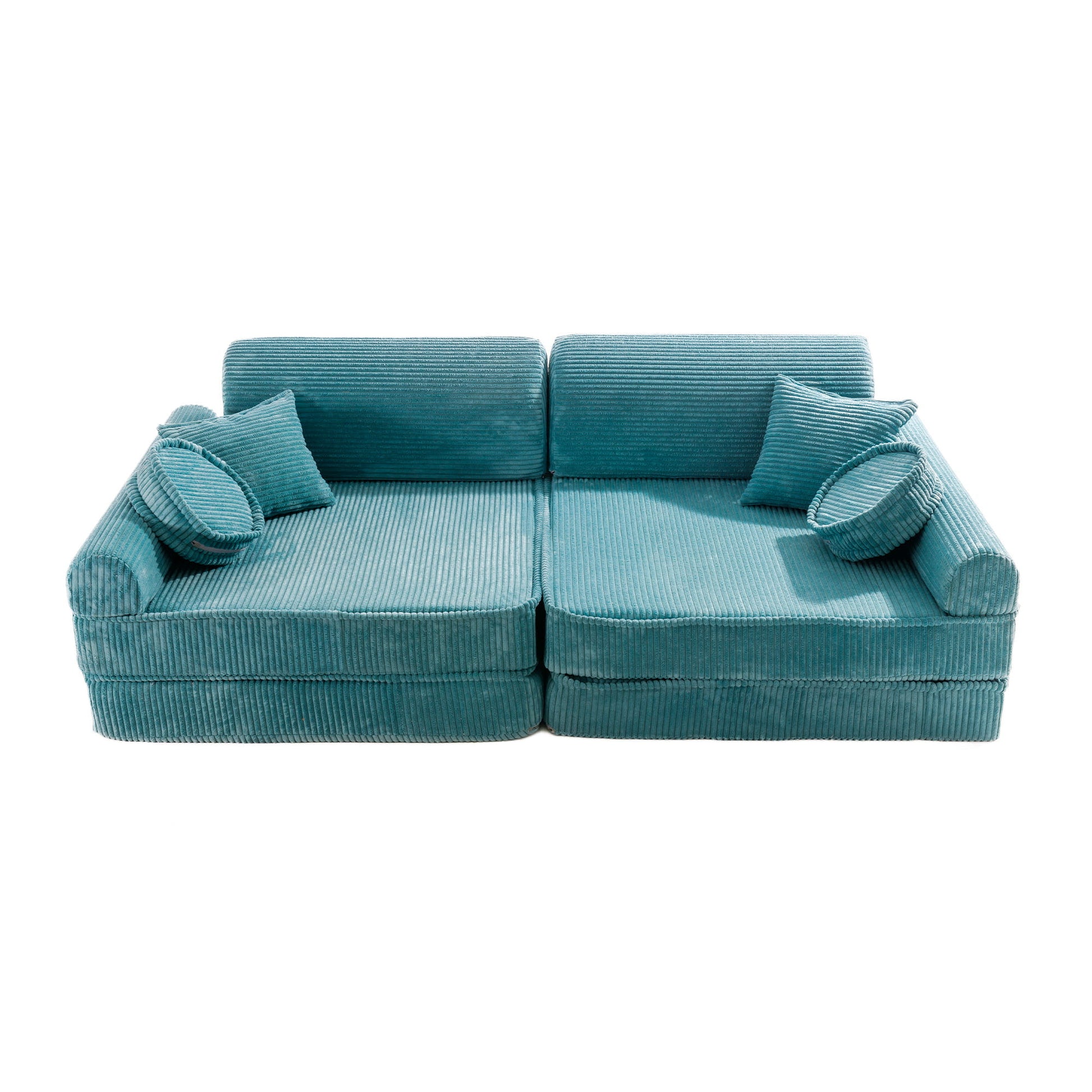 Modulaire Kindersofa Korduroy Turkooisblauw Luxe Comfort by MeowBaby