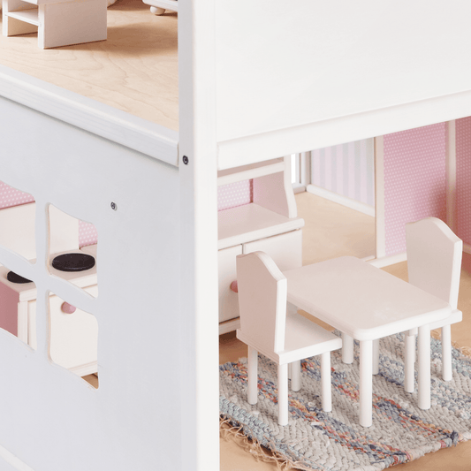 Poppenhuis Roosi Villa Wit Vierkamerensysteem Uitgebreide by ROOSI Traditional Toys