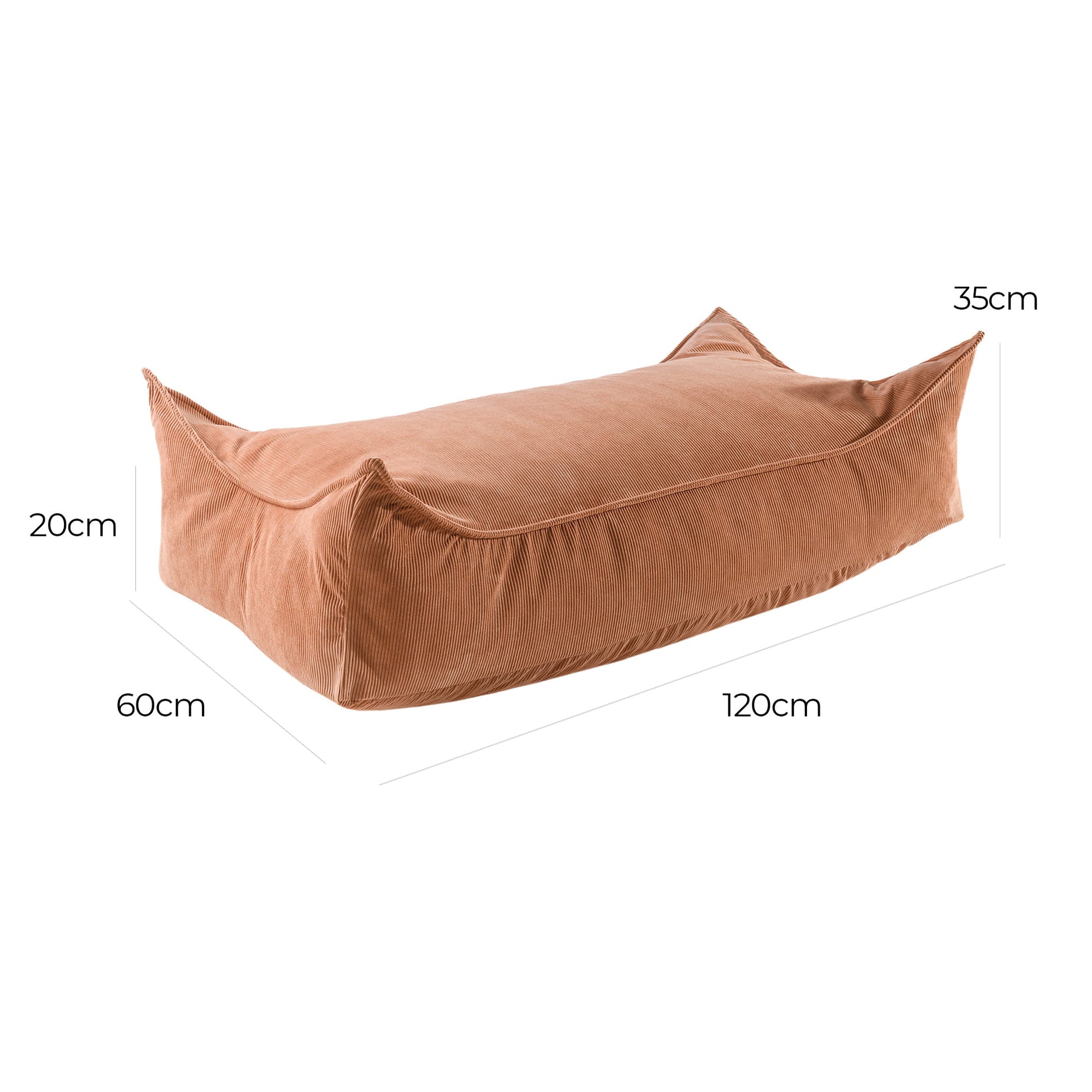 Poef Voor Kinderen Korduroy Rechthoekig Baksteenrood by MeowBaby