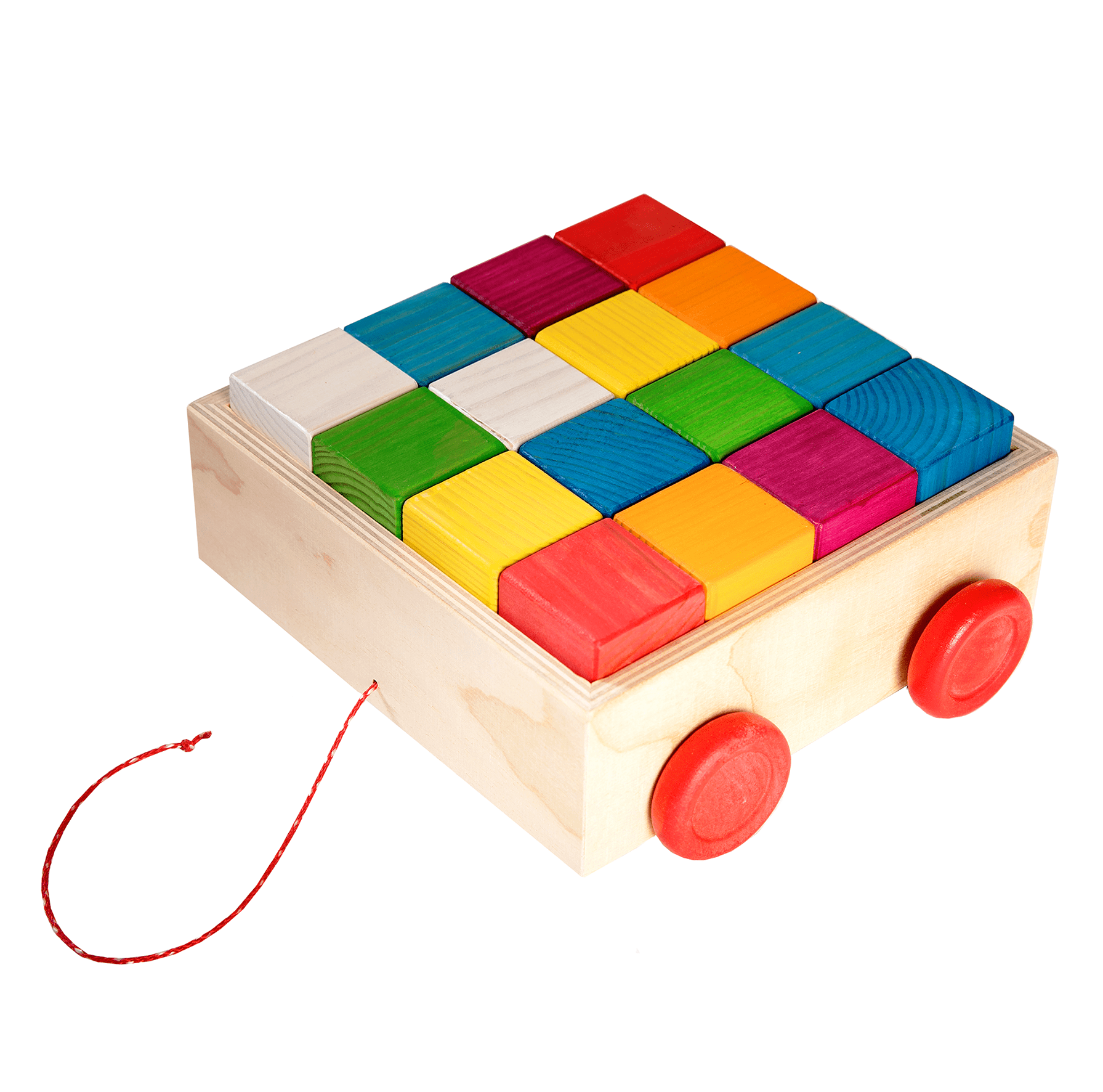 Houten Bouwstenen Regenboog Kleurensamenspel 16 Stuks by ROOSI Traditional Toys