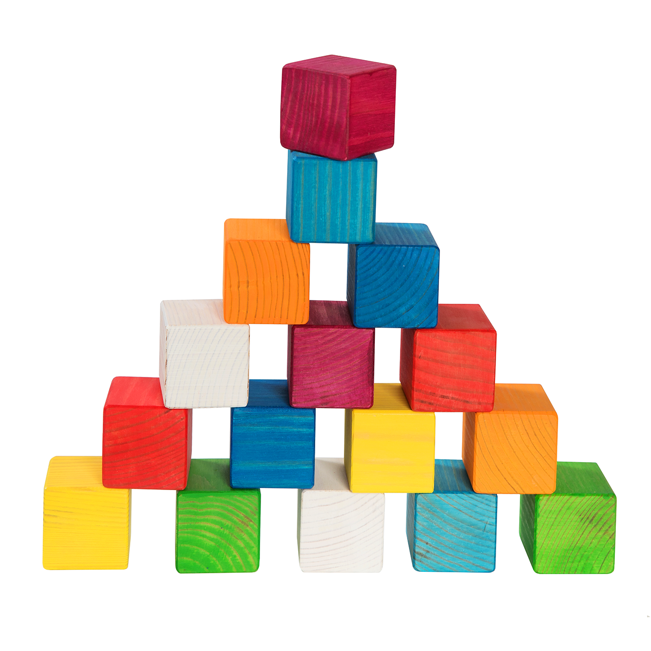 Houten Bouwstenen Regenboog Kleurensamenspel 16 Stuks by ROOSI Traditional Toys