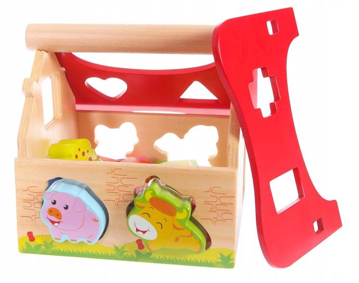 Houten Boerderij Vormensorteerder Met Dieren Kleurig by Gerardo's Toys