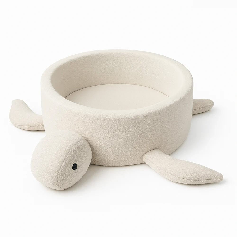 Ballenbak Schildpad Bouclé Beige Sensorische Ontwikkeling by MeowBaby