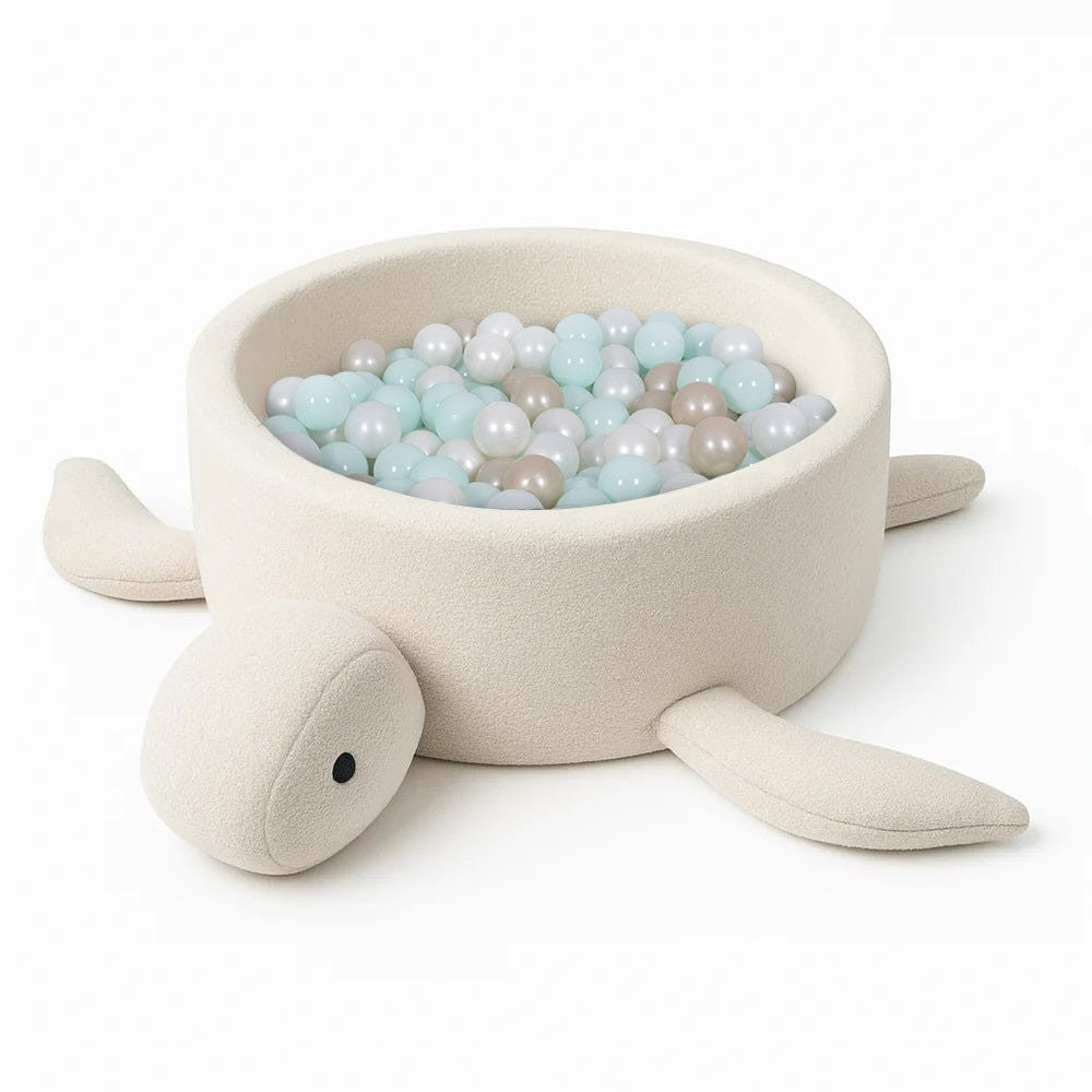 Ballenbak Schildpad Bouclé Beige Sensorische Ontwikkeling by MeowBaby